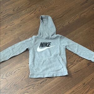 Nike Gray Pullover Hoodie with Drawstrings
